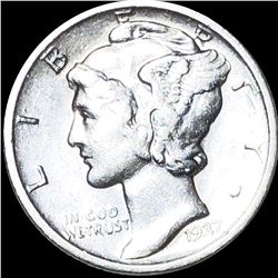 1937-D Mercury Silver Dime NEARLY UNCIRCULATED