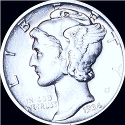 1936-S Mercury Silver Dime NEARLY UNCIRCULATED
