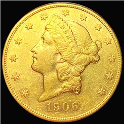 1906-S $20 Gold Double Eagle CLOSELY UNC