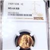 Image 1 : 1909 V.D.B. Lincoln Wheat Penny NGC - MS 64 RB