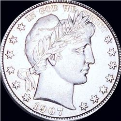 1907 Barber Half Dollar AU+