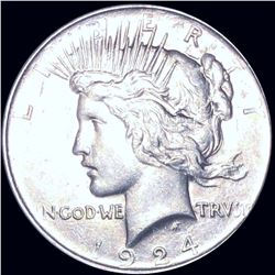 1924 Silver Peace Dollar NEARLY UNCIRCULATED