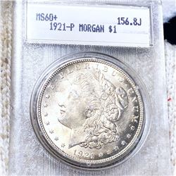 1921 Morgan Silver Dollar BLANCHARD - MS60+