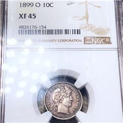 1899-O Barber Silver Dime NGC - XF45