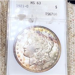 1921-D Morgan Silver Dollar ANACS - MS63