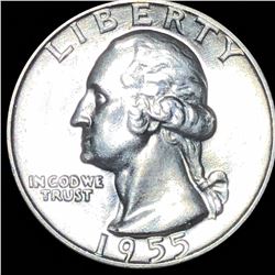 1955-D Washington Silver Quarter CLOSELY UNC