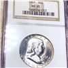 Image 1 : 1957 Franklin Half Dollar NGC - MS65