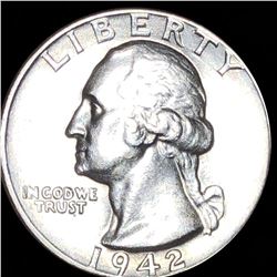 1942 Washington Silver Quarter CLOSELY UNC