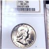 Image 1 : 1955 Franklin Half Dollar NGC - MS65
