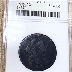 1806 Draped Bust Large Cent ANACS - VG8