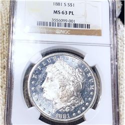 1881-S Morgan Silver Dollar NGC - MS 63 PL