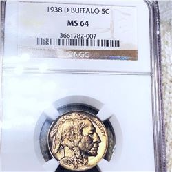 1938-D Buffalo Head Nickel NGC - MS64