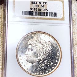 1881-S Morgan Silver Dollar NGC - MS64