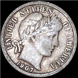 1907 Barber Silver Dime LIGHTLY CIRCULATED