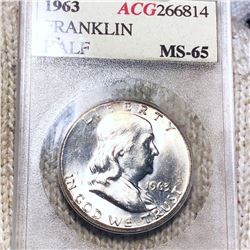 1963 Franklin Half Dollar ACG - MS65