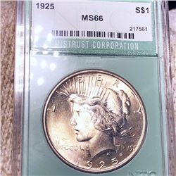 1925 Silver Peace Dollar NTC - MS66