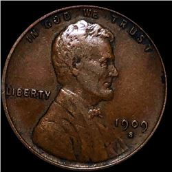 1909-S V.D.B. Lincoln Wheat Penny ABOUT UNC