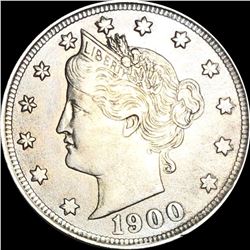 1900 Liberty Victory Nickel ABOUT UNCIRCULATED