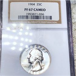 1964 Washington Silver Quarter NGC - PF 67 CAMEO