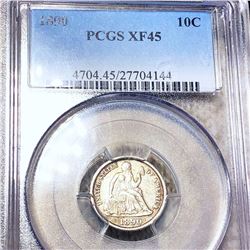 1890 Seated Liberty Diime PCGS - XF45