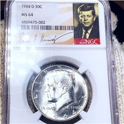 1964-D Franklin Half Dollar NGC - MS64