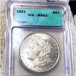 1921 Morgan Silver Dollar ICG - MS63