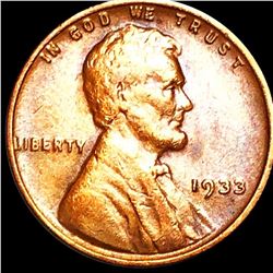 1933 Lincoln Wheat Penny ABOUT UNCIRCULATED