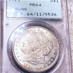 1921 Morgan Silver Dollar PCGS - MS64