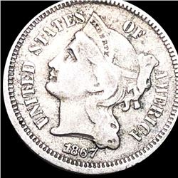 1867 Three Cent Nickel NICELY CIRCULATED