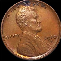 1910-S Lincoln Wheat Penny CLOSELY UNC