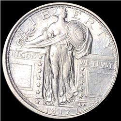 1917 Type 1 Standing Quarter FULL HEAD UNC