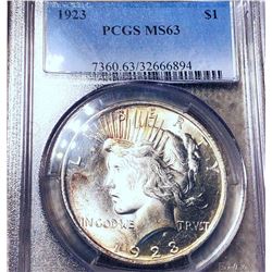 1923 Silver Peace Dollar PCGS - MS63