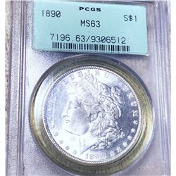 1890 Morgan Silver Dollar PCGS - MS63