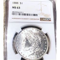 1888 Morgan Silver Dollar NGC - MS63