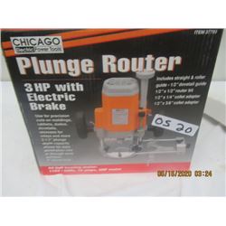 Chicago Elec 3 HP Plunger Router- New In Box