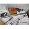 Image 2 : 15 Plus Items Craftsman Wood Clamp, Square, Level Tool Belts, 3 Saws, 5 Wood Auger Bits