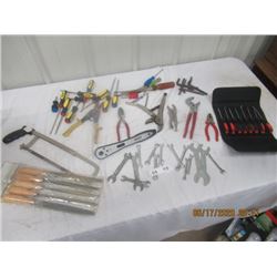 New 8 Pc Pick Set, Wrenches, Cutters, Pliers Vice Grips, Hack Saw, Files, Screw Drivers, Allan Wrenc