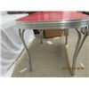 Image 2 : Retro Chrome Legged Table w Red Top & Extra Leaf - VIntage