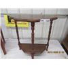 Image 2 : 2 Items - Walnut 1/2 Moon Stand, Vanity Bench Vintage
