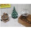 Image 1 : Ceramic Light Up Xmas Tree Decoration, Counter Fountain w Decoration, Swag Lamp
