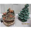 Image 2 : Ceramic Light Up Xmas Tree Decoration, Counter Fountain w Decoration, Swag Lamp