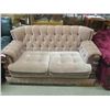 Image 1 : Button Back Couch w Wood Frame