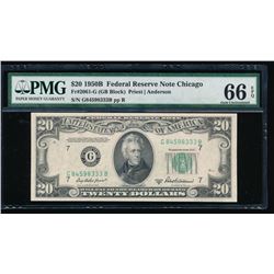 1950B $20 Chicago Federal Reserve Note PMG 66EPQ