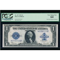 1923 $1 Silver Certificate PCGS 64