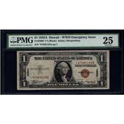1935A $1 Hawaii Silver Certificate STAR Note PMG 25