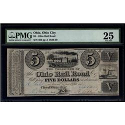 1836-1839 $5 Ohio City Rail Road Note PMG 25