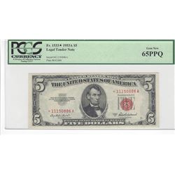 1953A $5 Legal Tender STAR Note PCGS 65PPQ