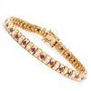 Image 1 : Plated 18KT Yellow Gold 2.50ctw Ruby and Diamond Bracelet