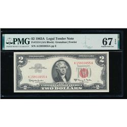 1963A $2 Legal Tender Note PMG 67EPQ