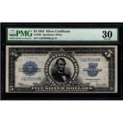 1923 $5 Lincoln Porthole Silver Certificate PMG 30